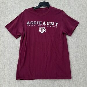Texas A&M Aggie Aunt Tshirt Short Sleeve‎ Maroon Crew Neck MEDIUM